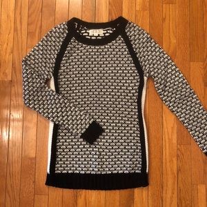 Pink Rose, Black and Cream Sweater Size L